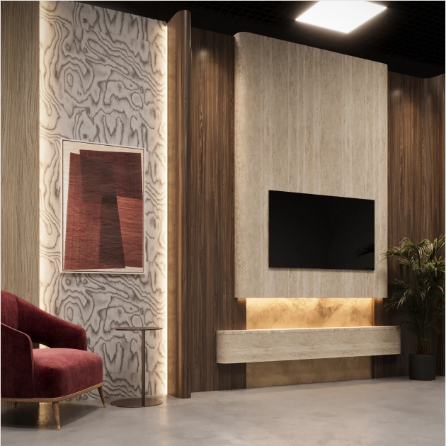 Фактурная отделка Mira Decor в проектном интерьере