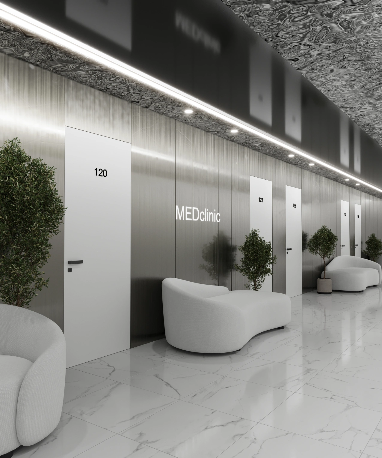 Интерьер клиники с панелями Mira Decor